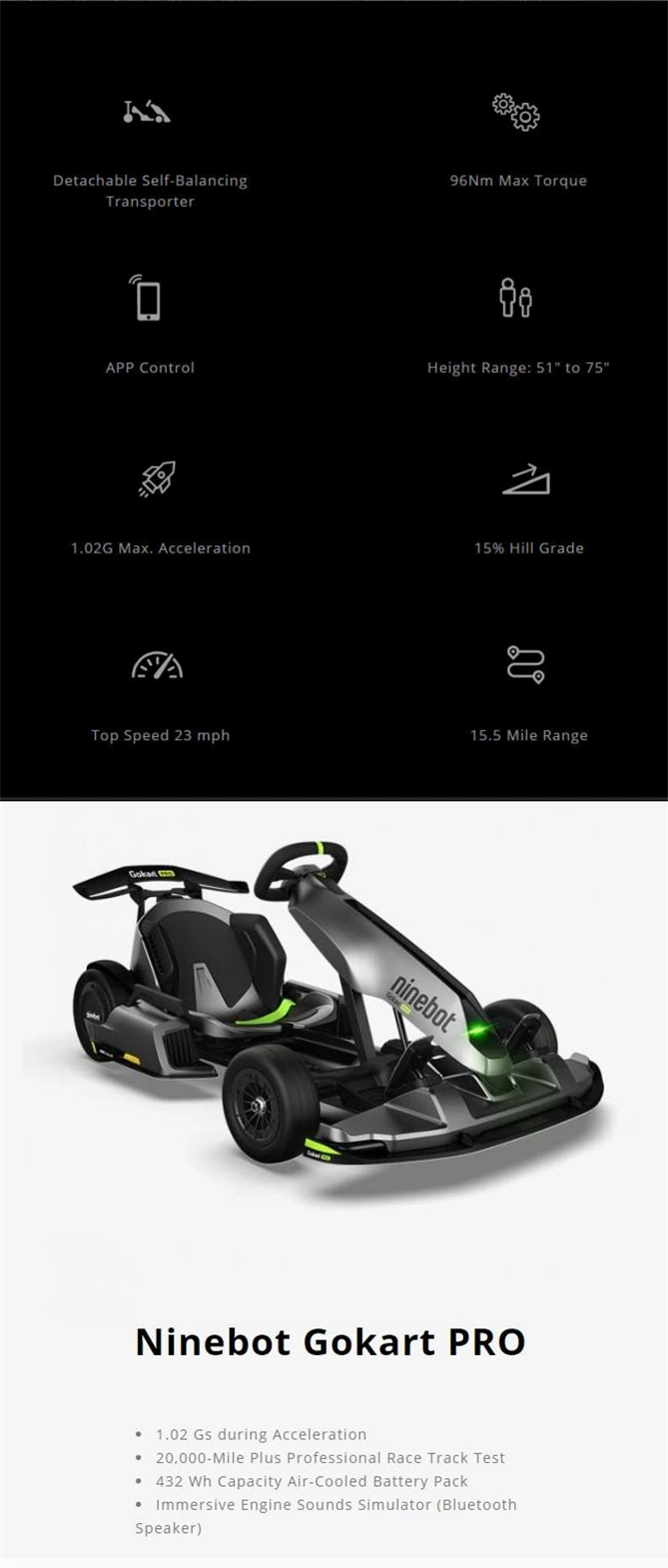 Ninebot Seg Way Xiaomi Compatible Go Karting Wholesale E Gokart Ride on Car off Road Racing Kids Go Karts for Adults